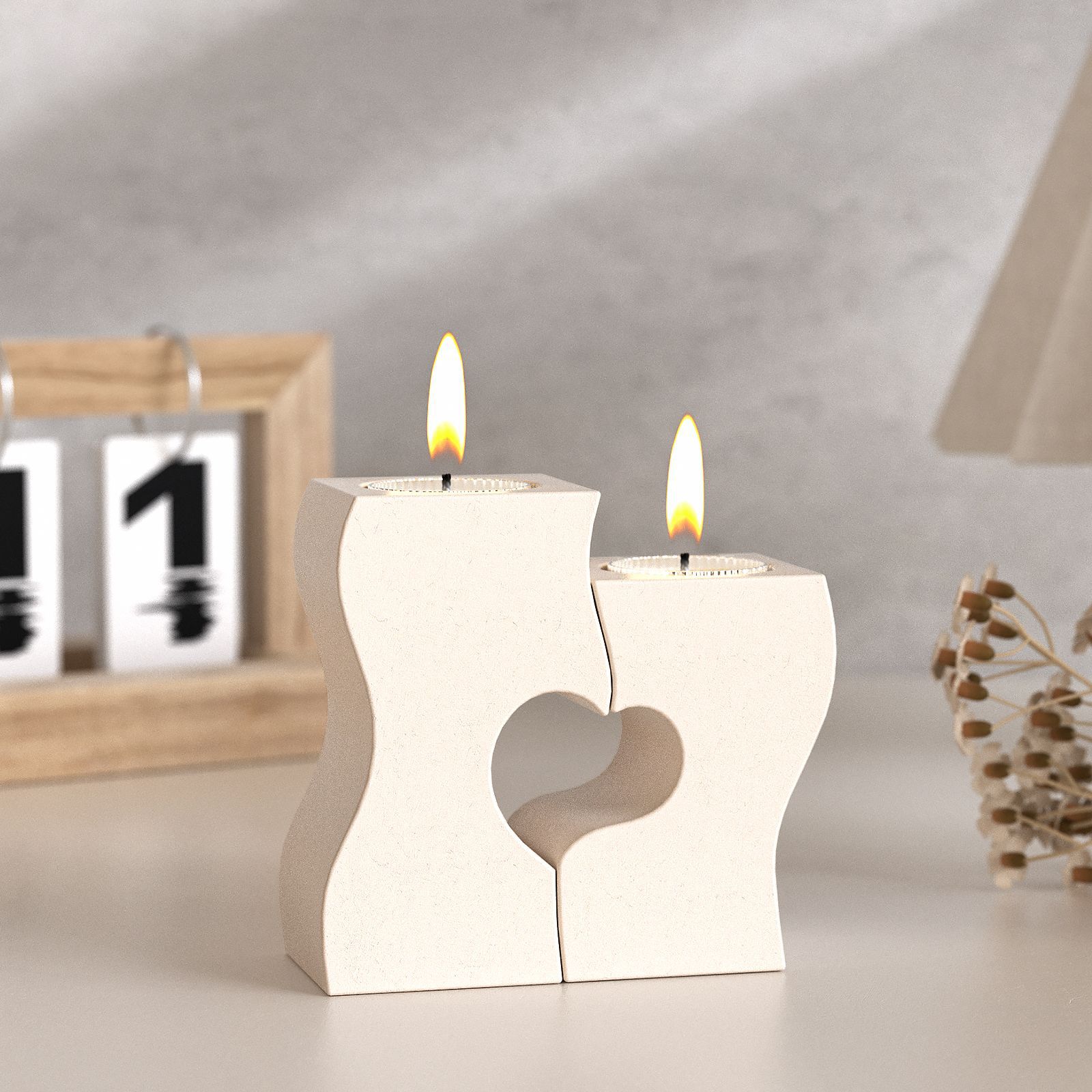 Candle Making Tools - S Kalp Şamdan Silikon Kalıplar DIY